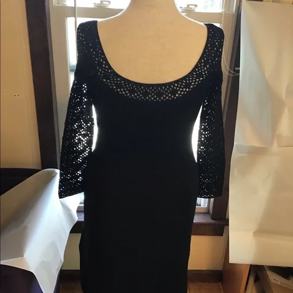 knit sleeve dress Savvy Fine Knit Everyday Sweater Dress - / Black- Size4XS main image 1